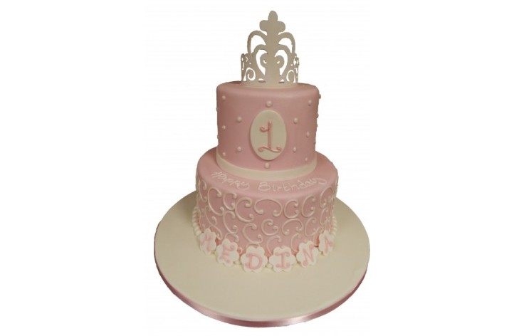 Tiered Tiara Cake with Spots and Swirls